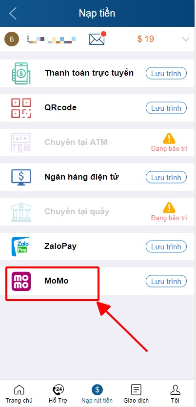 5 cách nạp tiền vào ví MoMo tại Thabet88.VIP