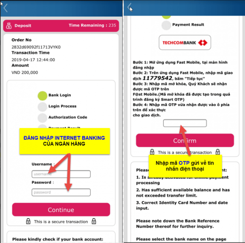 hướng dẫn nạp tiền thabet