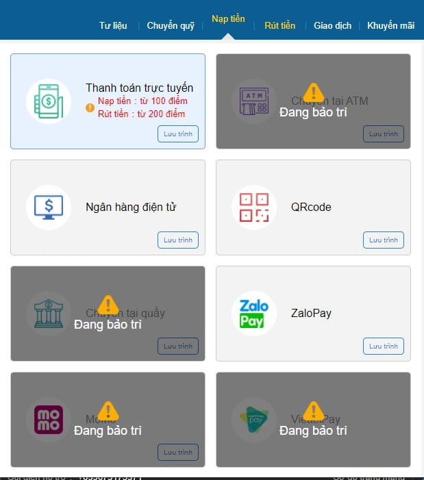hướng dẫn nạp tiền thabet