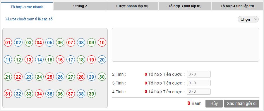 Quy tắc chơi 539 bet tại thabet