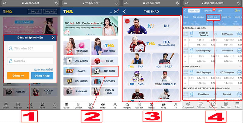 Chơi kèo luân lưu tại nhà cái Thabet